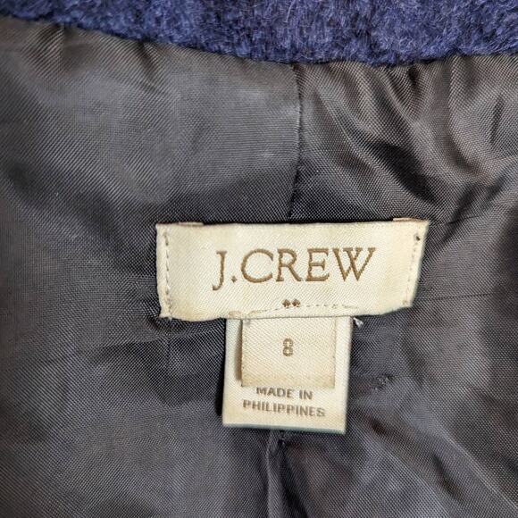 J. Crew Factory Boucle Wool Blend Peacoat Blue Size 8 - Picture 5 of 16